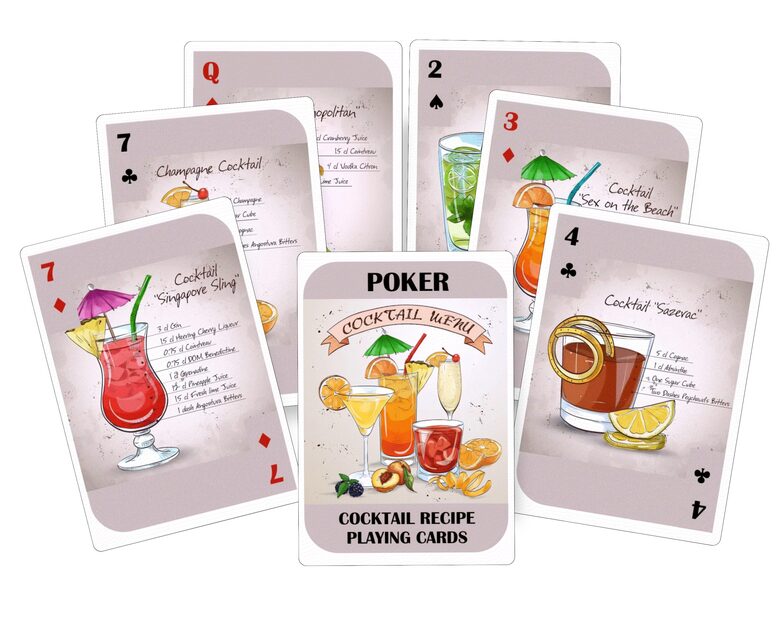 Cocktail Recipe Playing cards
