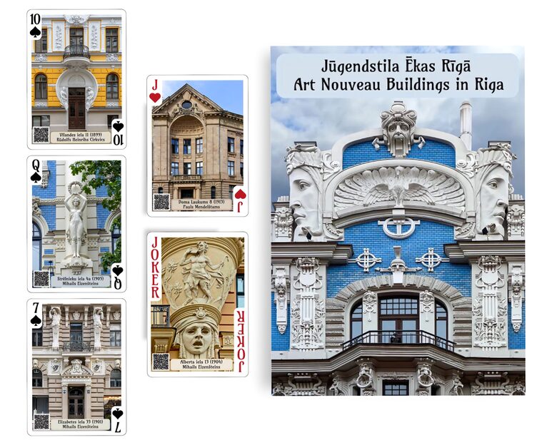 Art Nouveau Buildings in Riga Playing Cards
