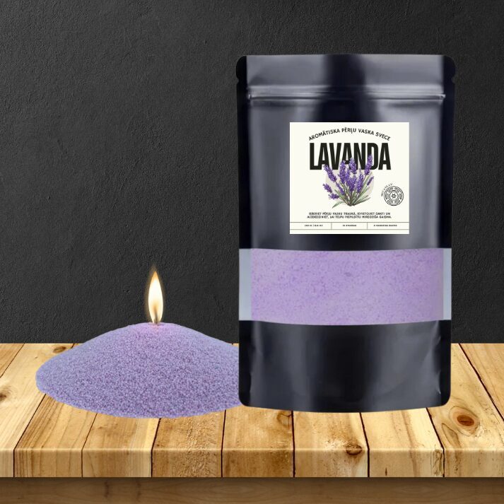 Scented Lavender Pearl wax candle
