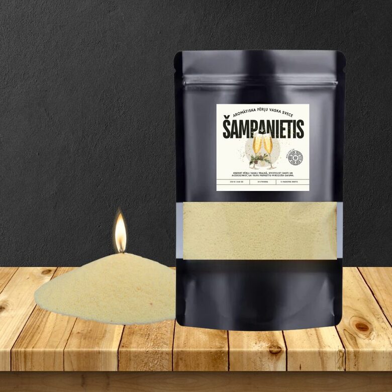 Champagne Pearl wax candle