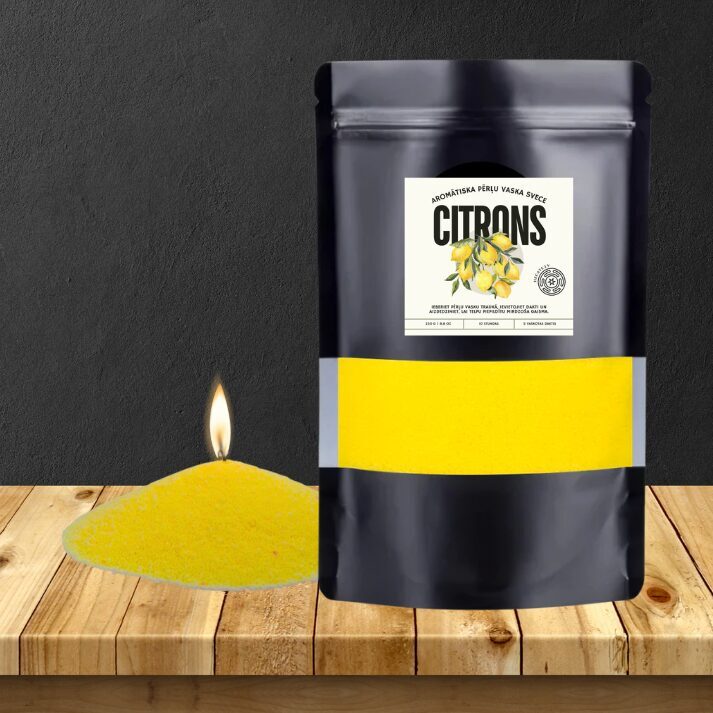 Aromātiska pērļu vaska svece Citrons