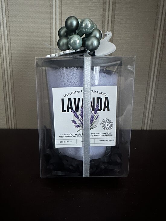 Aromātiska Pērļu svece - Lavanda