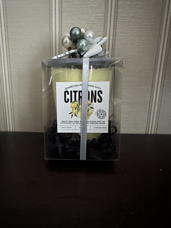 Aromātiska Pērļu svece - Citrons