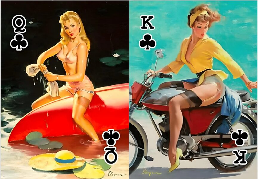 Retro Pin Up Pokera kārtis