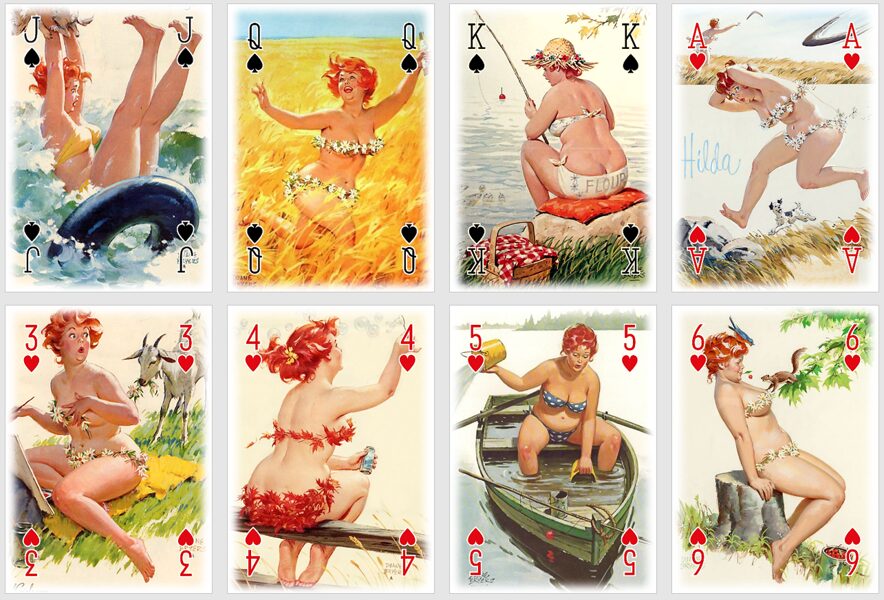 HILDA Plus Size Pin Up Playing Cards